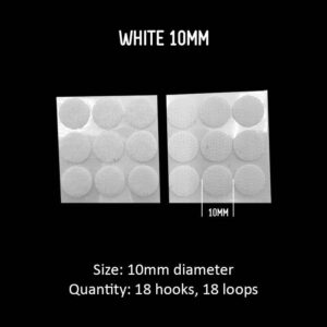 Velcro Dots - White, 10mm x 18 pairs