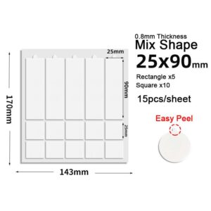 Nano Easy Peel Glue Dot - A9 Mixed Rectangle x 0.8mm (15pcs)