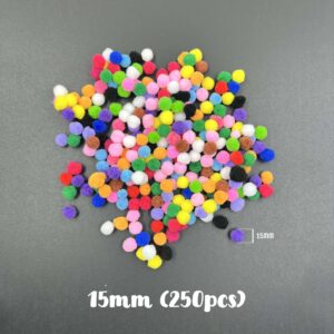 Pom Pom Assorted - Mixed 15mm x 250pcs