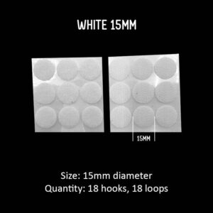 Velcro Dots - White, 15mm x 18 pairs