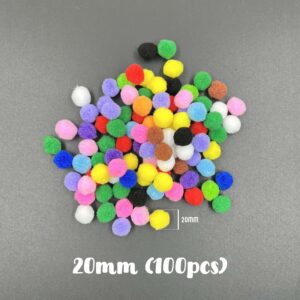 Pom Pom Assorted - Mixed 20mm x 100pcs