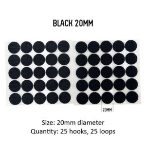 Velcro Dots - Black, 20mm x 25 pairs