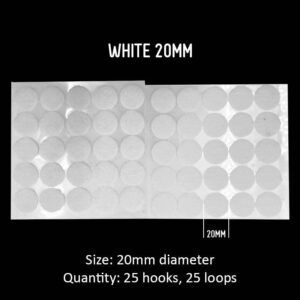 Velcro Dots - White, 20mm x 25 pairs
