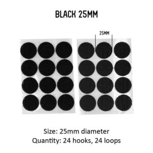 Velcro Dots - Black, 25mm x 24 pairs