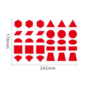 Geometry Sticker 10/20/30mm x 3 sheets - Red, 30mm