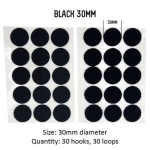 Velcro Dots - Black, 30mm x 30 pairs