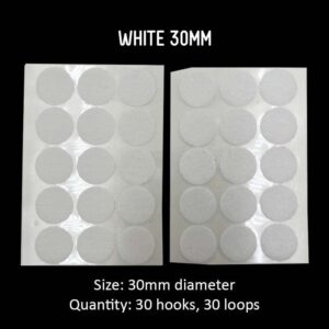 Velcro Dots - White, 30mm x 30 pairs