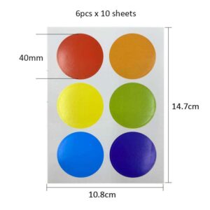 Round Sticker Mixed Colour - 40MM x 60 stickers