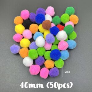 Pom Pom Assorted - Mixed 40mm x 50pcs