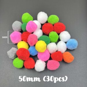 Pom Pom Assorted - Mixed 50mm x 30pcs