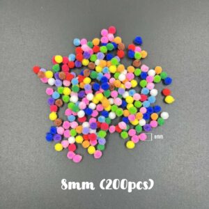 Pom Pom Assorted - Mixed 8mm x 200pcs