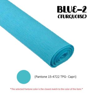 Crepe Paper (Thick) 250cm x 50cm - BLUE-2 (Turquoise)