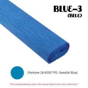 Crepe Paper (Thick) 250cm x 50cm - BLUE-3 (Blue)