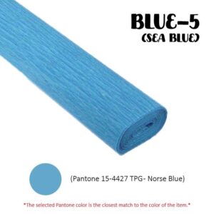 Crepe Paper (Thick) 250cm x 50cm - BLUE-5 (Sea Blue)