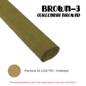 Crepe Paper (Thick) 250cm x 50cm - BROWN-3 (Greenish Brown)