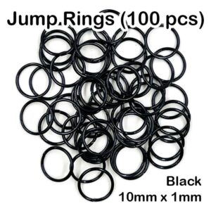 Jump Ring (100pcs) - Black, 1mm x 10mm