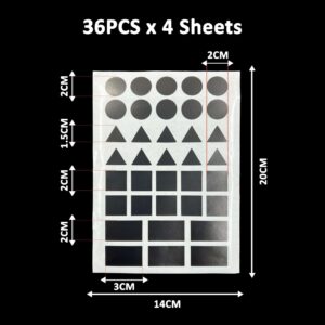 Geometry Sticker (36Pcs X 4 Sheets) - Black