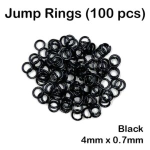 Jump Ring (100pcs) - Black, 0.7mm x 4mm