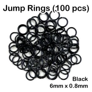 Jump Ring (100pcs) - Black, 0.8mm x 6mm