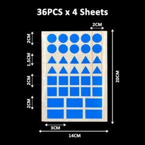 Geometry Sticker (36Pcs X 4 Sheets) - Blue