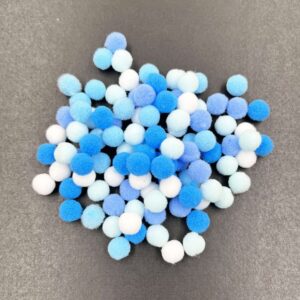 Pom Pom Assorted - Blue 10mm x 100pcs