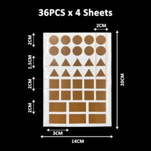 Geometry Sticker (36Pcs X 4 Sheets) - Brown