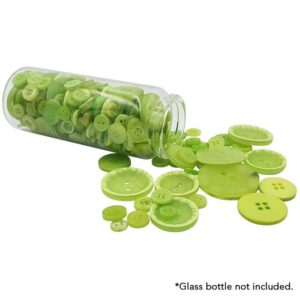 Assorted Button 300g - Apple Green
