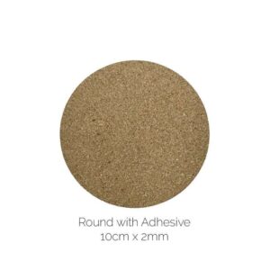 Cork Coaster - Round Adhesive, 10cm x 2mm