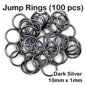 Jump Ring (100pcs) - Dark Silver, 1mm x 10mm