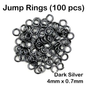 Jump Ring (100pcs) - Dark Silver, 0.7mm x 4mm