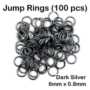 Jump Ring (100pcs) - Dark Silver, 0.8mm x 6mm