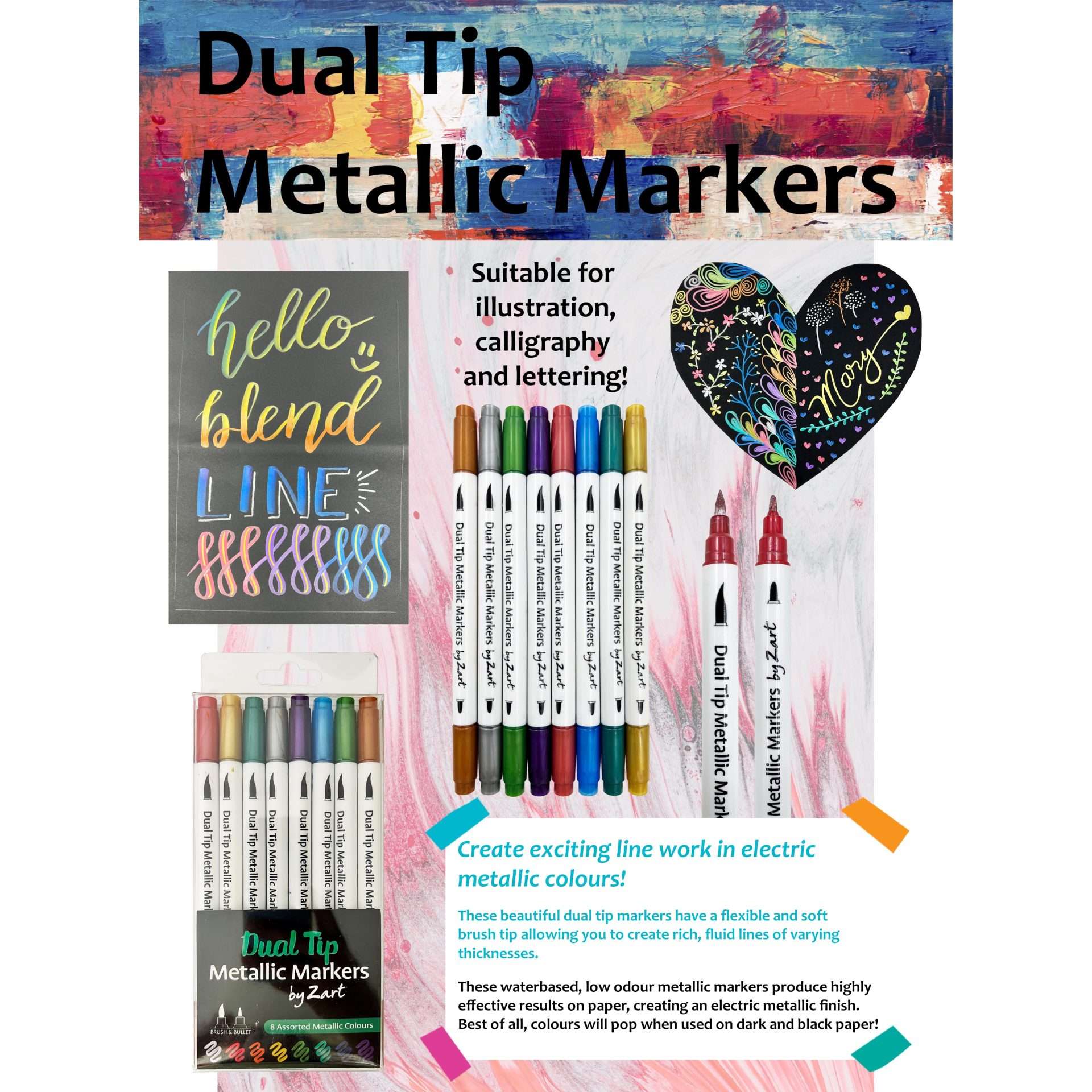 Dual Tip Metallic Markers - Image 5