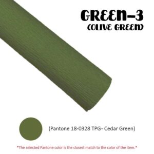 Crepe Paper (Thick) 250cm x 50cm - GREEN-3 (Olive Green)