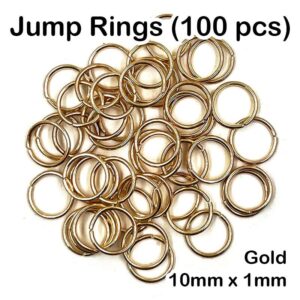 Jump Ring (100pcs) - Gold, 1mm x 10mm