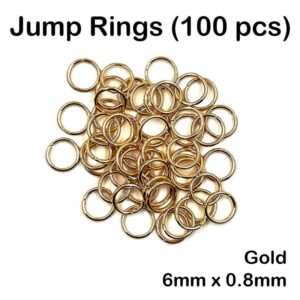 Jump Ring (100pcs) - Gold, 0.8mm x 6mm