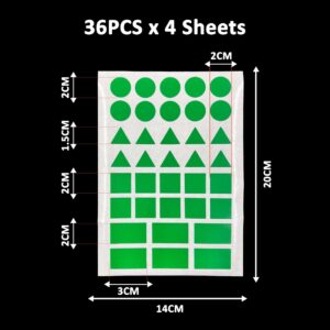Geometry Sticker (36Pcs X 4 Sheets) - Green