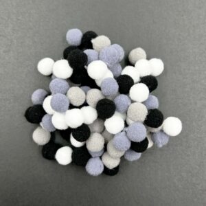 Pom Pom Assorted - Grey 10mm x 100pcs