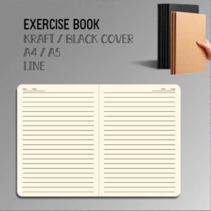 Exercise Book 10set - A4 - Line, Black