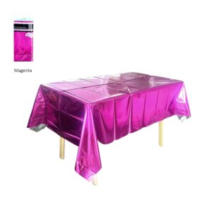 Foil Chrome Table Cloth (137cm x 183cm) - Magenta
