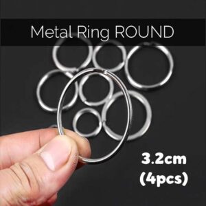 Metal Ring (Flat & Round) - Round, 3.2cm (4pcs)