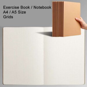 Exercise Book 10set - A4 - Grid, Kraft