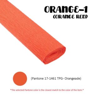 Crepe Paper (Thick) 250cm x 50cm - ORANGE-1 (Orange Red)
