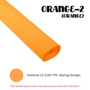 Crepe Paper (Thick) 250cm x 50cm - ORANGE-2 (Orange)