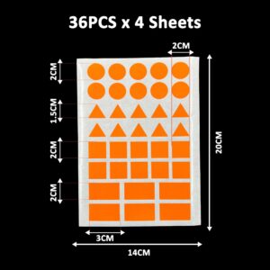 Geometry Sticker (36Pcs X 4 Sheets) - Orange