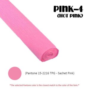 Crepe Paper (Thick) 250cm x 50cm - PINK-4 (Hot Pink)
