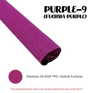 Crepe Paper (Thick) 250cm x 50cm - PURPLE-9 (Fuchsia Purple)