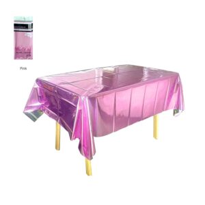 Foil Chrome Table Cloth (137cm x 183cm) - Pink
