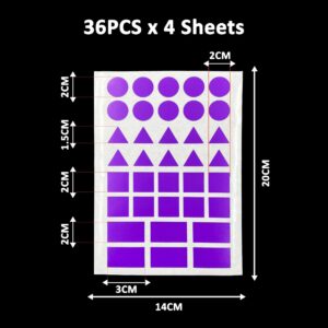 Geometry Sticker (36Pcs X 4 Sheets) - Purple