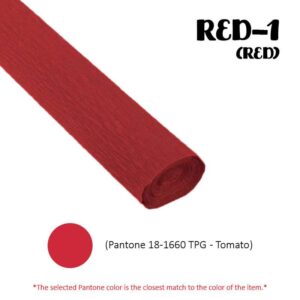 Crepe Paper (Thick) 250cm x 50cm - RED-1 (Red)