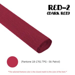 Crepe Paper (Thick) 250cm x 50cm - RED-2 (Dark Red)